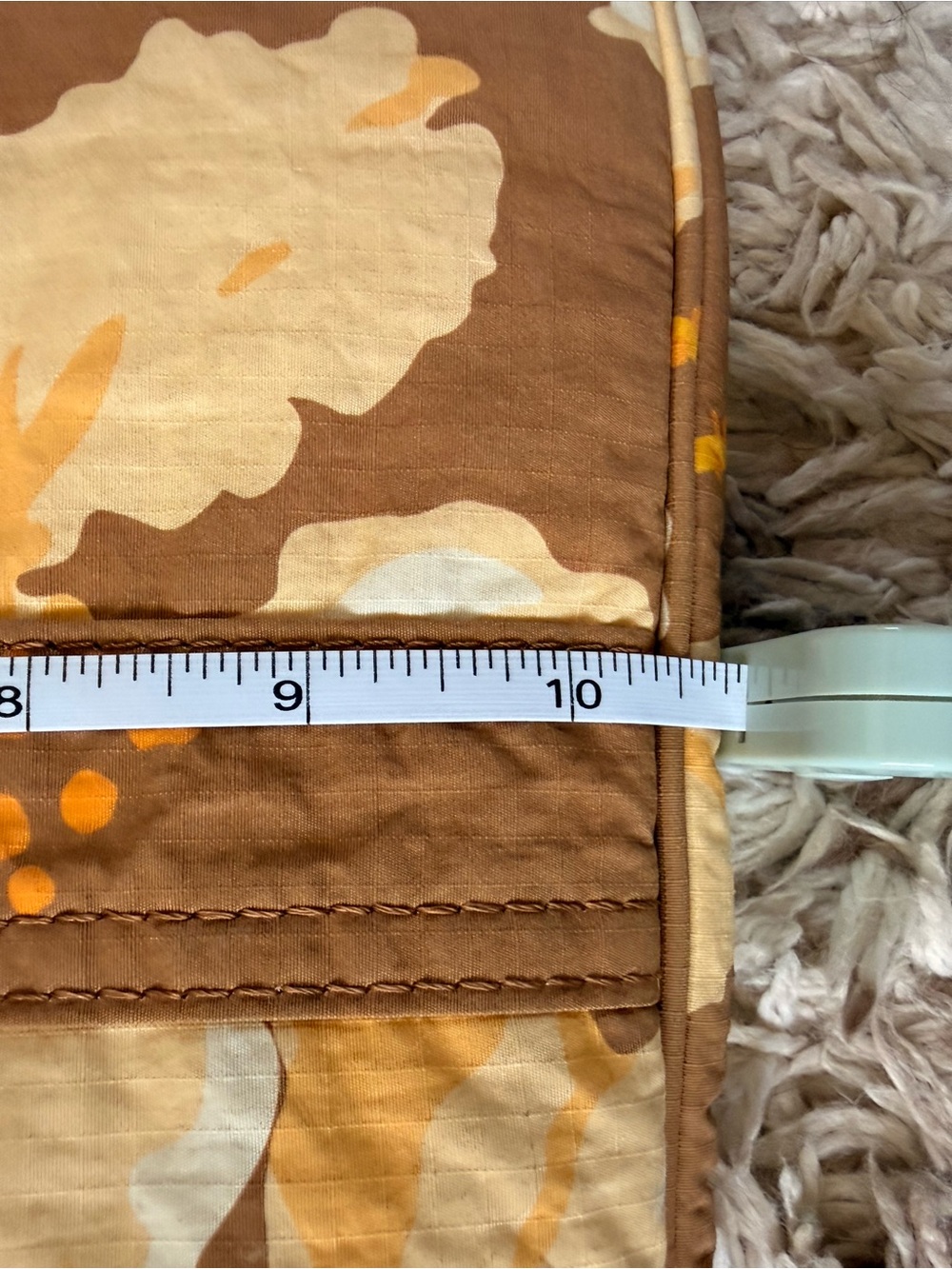 ALOHA Collection Brown Floral Quilted Pouch with Cream and Yellow Hibiscus - Picture 5 of 5
